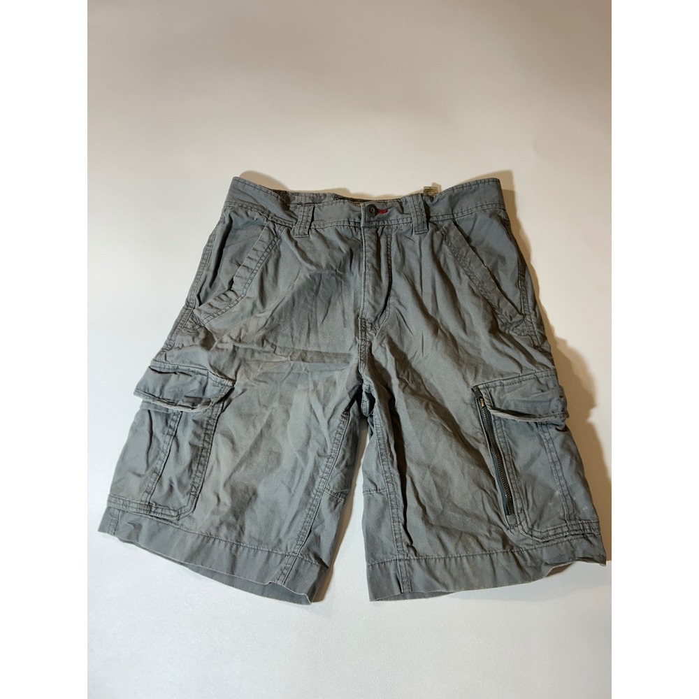 No Boundaries Heritage Cargo Shorts Mens 34 Teal Smoke Fair Multi-Pocket Cotton